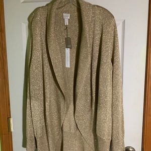Chico’s new with tags gold shiny sweater size 3